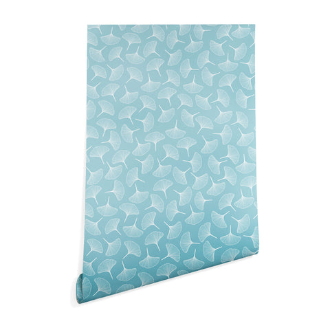 Jenean Morrison Ginkgo Away With Me Blue Wallpaper